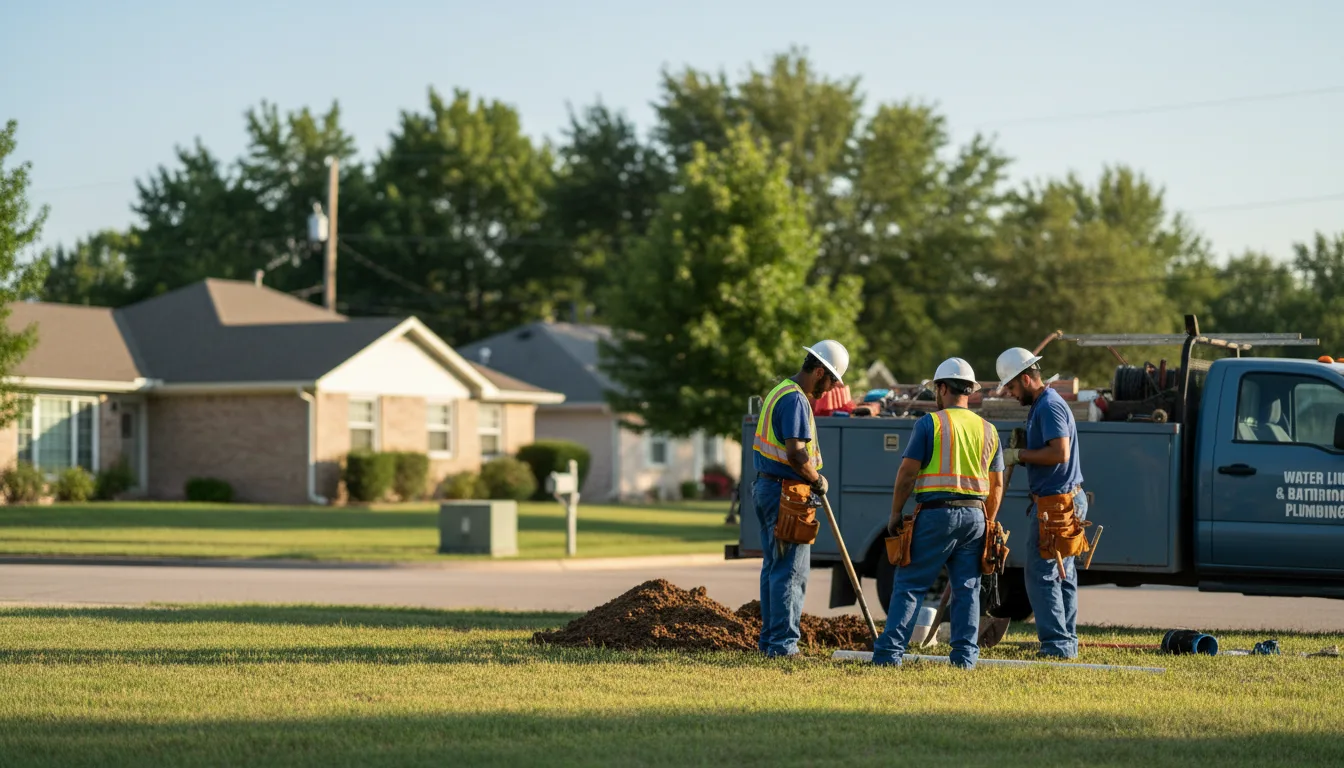 Residential water line and bathroom plumbing service in Stillwater, OK